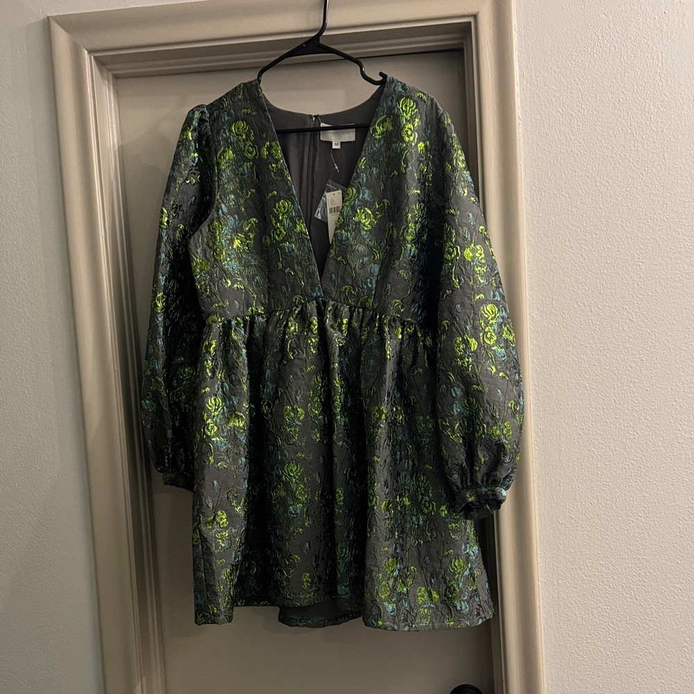 Anthropologie Corey Lynn Calter Deep V Jacquard Dress - Picture 3 of 4